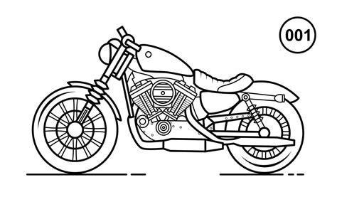 Motorcycle Outline Design For Drawing Book Style 001 3221417 Vector Art
