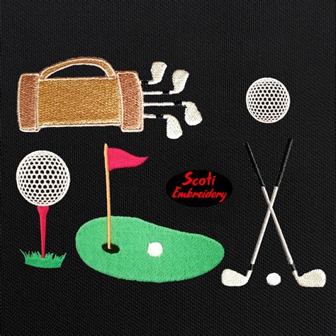 Golf Machine Embroidery Designs Golf Embroidery Design Set Etsy