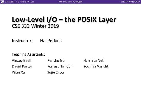 Low Level Io The Posix Layer Cse 333 Winter Ppt Download