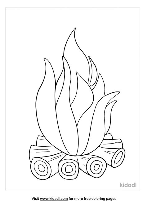 Free Campfire Coloring Page Coloring Page Printables Kidadl