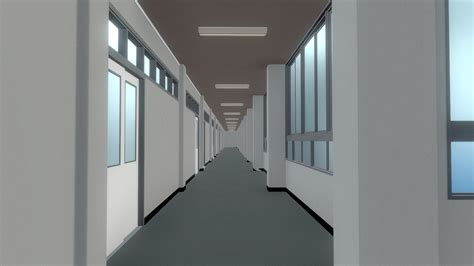 School Hallway Download Free 3d Model By Comicaroid Yuuuusukeeee