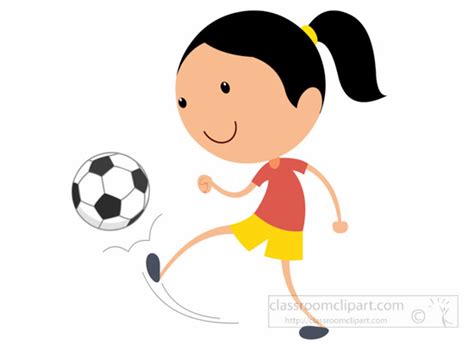 Soccer Clipart Clipart Girl Playing Soccer Kicking Ball Clipart 1695