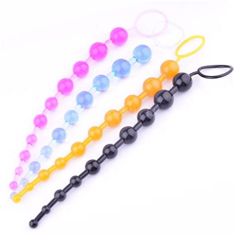 Soft Silicone Flexible Anal Bead 10 Beads Anal Stimulator Butt Plug Sex