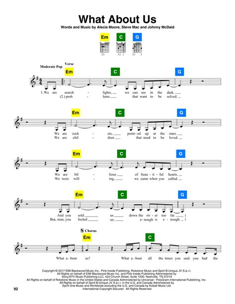 What About Us Chordbuddy Print Sheet Music Now