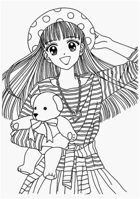 Japanese Anime Coloring Pages 293 Svg Png Eps Dxf File