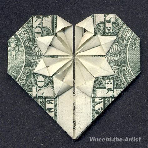 Dollar Bill Origami Heart Made From Real By Vincenttheartist