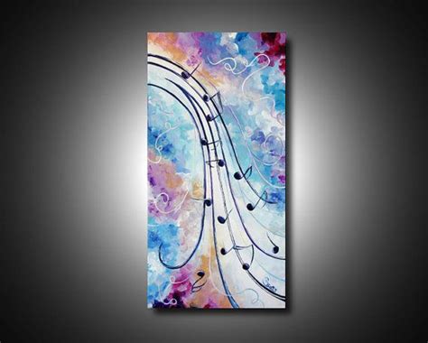 Abstract Art Painting Music Notes Canvas Modern Wall Art 12x24
