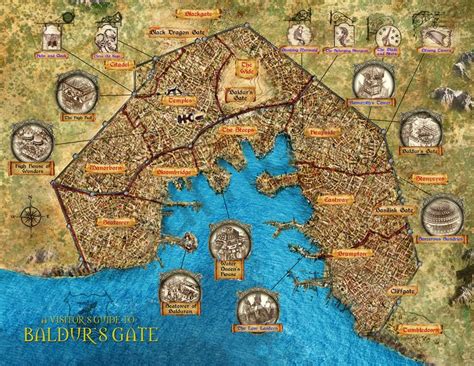 Baldurs Gate City Map A Lushly Detailed And Finely Finished Map Of