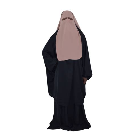 Buy Assabiroun 3 Layers Niqab Burqa Face Veil Long Black Nikab Breathable Khimar Burka Hijab
