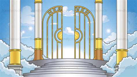 Entrance Into Heaven Background Cartoon Vector Clipart Friendlystock