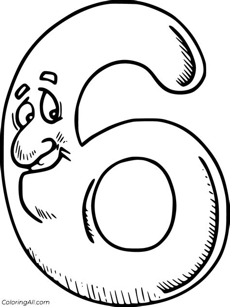 11 Free Printable Number 6 Coloring Pages In Vector Format Easy To
