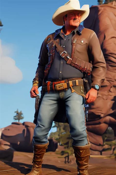 john wayne, american cowboy, fortnite character, | Stable Diffusion