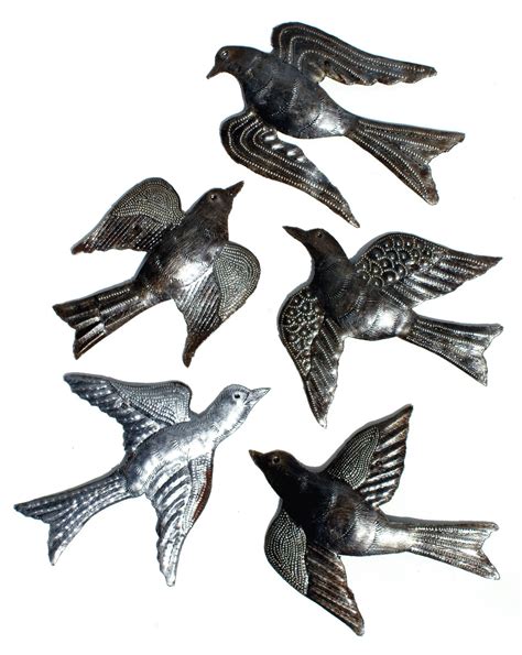 Set 5 Metal Birds Art And Crafts Of Haiti