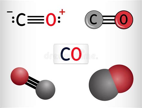 Carbon Monoxide Co Molecule Ð¡arbon And Oxygen Atoms Are Connected By