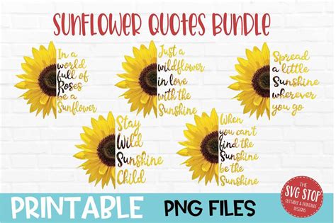 Download Sunflower Quotes Bundle - PRINT File - Sublimation Design ...