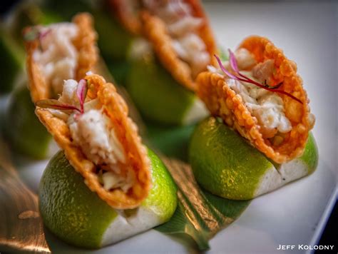 Always fresh and always delicious, fish taco can cater office lunches, meetings, celebrations, birthdays, and more! Bite size fish tacos served on a lime wedge by chef ...