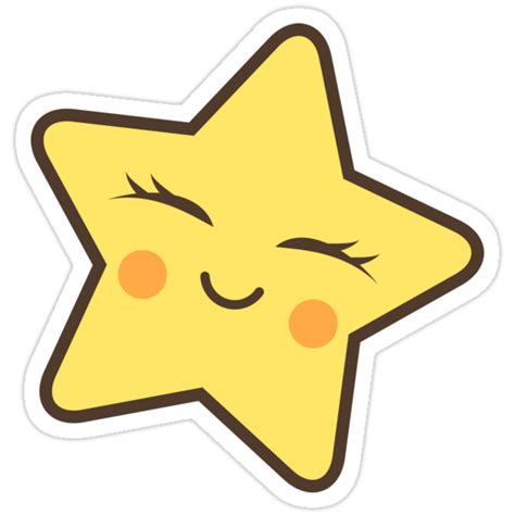 Kawaii Star Stickers By Mheadesign Redbubble
