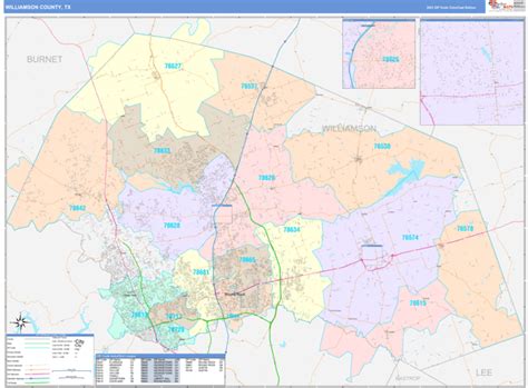 Williamson County Tx Zip Code Maps Color Cast