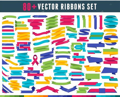 Banners And Ribbons Vector Design Collection Set Of Banners And