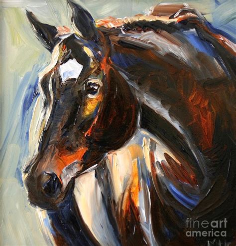 Black Horse Oil Painting Painting By Maria Reichert Fine Art America
