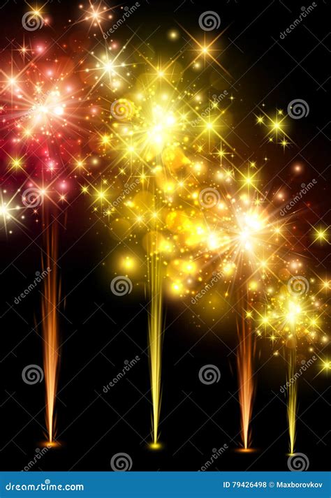 Festive Colourful Firework Background Stock Vector Illustration Of