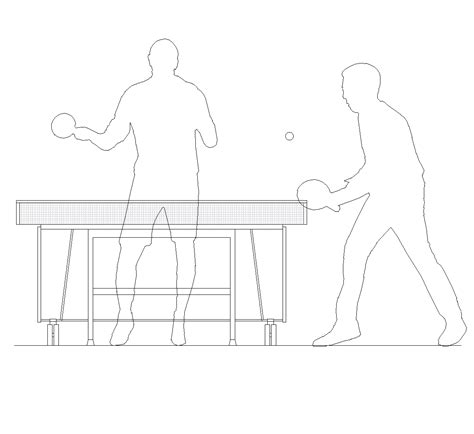 Front Elevation Of A Ping Pong Table Dwg Cad Block Download