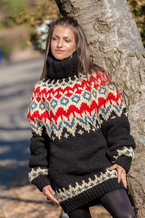 Lopi Wool Sweater Icelandic Sweater Hand Knit Sweater Men Wool