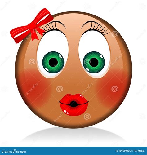 Emoticon Woman Mascot Vector Cartoon Illustration