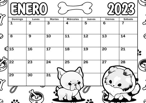 Enero 2023 Imprimir Y Colorear Calendario Dibujando Con Vani