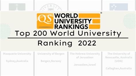 2022 Top 200 Qs World University Ranking 2022｜qs 2022 University