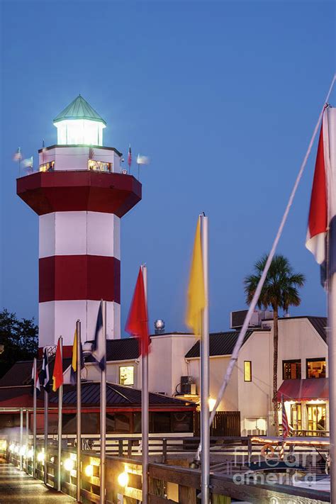 Harbour Town Lighthouse At Twilight Hilton Head Island South C