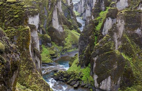 Fjadrargljufur Canyon And River Iceland Stock Image Image Of Tourist