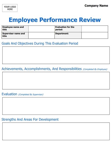 9 Performance Review Template Excel Perfect Template Ideas
