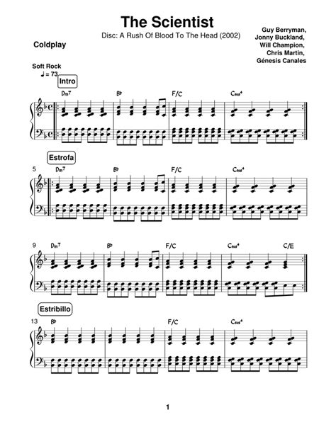 The Scientist Coldplay Sheet Music For Piano Download Free In Pdf