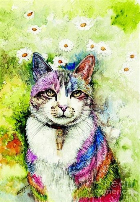 Chez Anna Page 40 Cat Painting Cat Art Illustration Cats Illustration