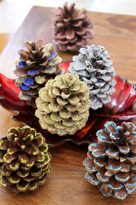 How To Decorate Pinecones With Glitter Pine Cone Decorations Cones