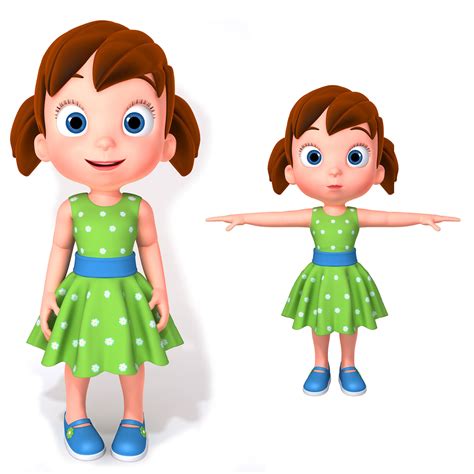 cartoon girl 3d model telegraph