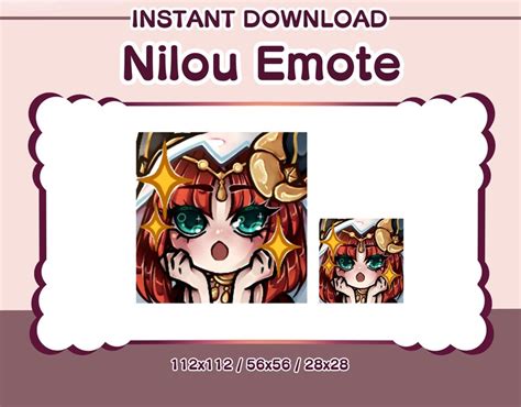 Genshin Impact Nilou Exited Emote For Twitch Discord Etsy Uk
