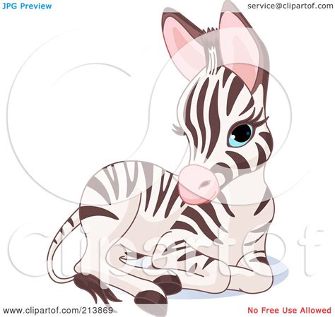 Royalty Free Rf Clipart Illustration Of A Cute Baby Zebra Resting By