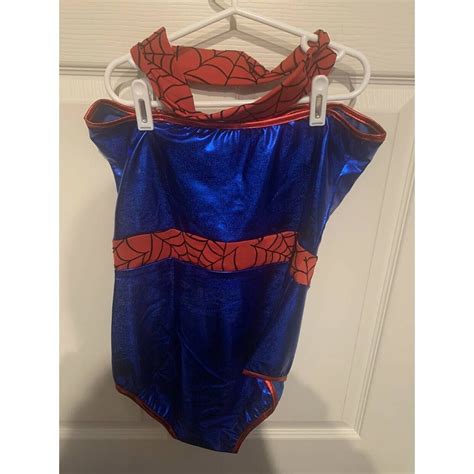 New Forplay Sexy Webbed Warrior Spider Girl Adult Size M L Red Blue Suit Gloves