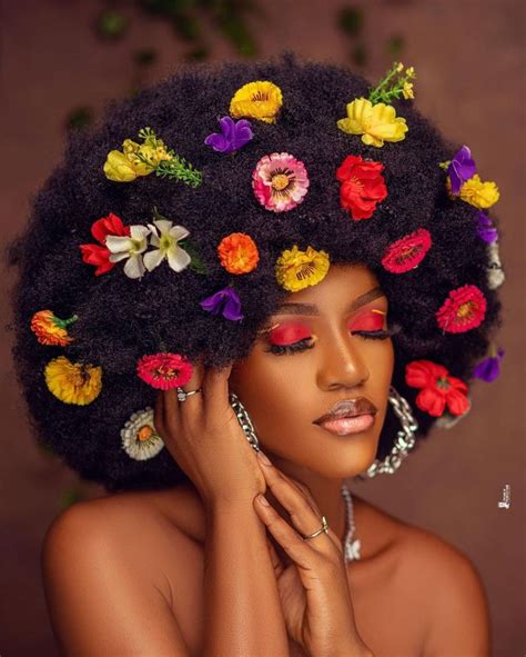 Flower Crown Afro Hair Afrocentric Hairstyles African American Women