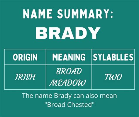 Middle Names For Brady 140 Great Combinations