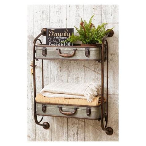 Suitcase Style Container Wall Shelf Wall Shelves Vintage Farmhouse