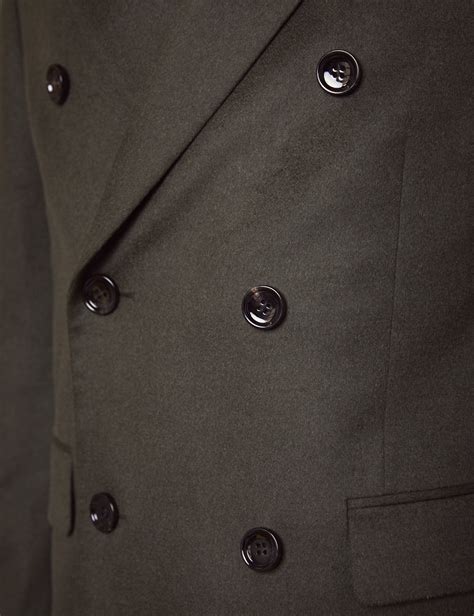 Mens Double Breasted Green Wool Cashmere Overcoat Hawes And Curtis
