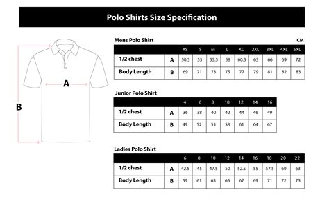 Polo Shirt Size Charts 01 Boostup