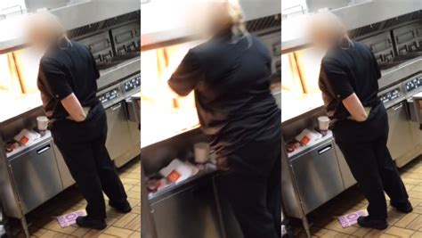 McDonald S Worker Caught Putting Her Hand Down Her Pants While Using