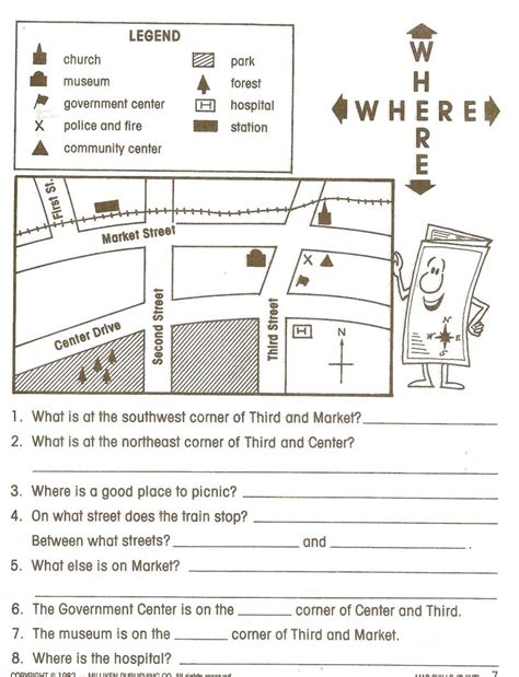 Elements Of A Map Worksheet