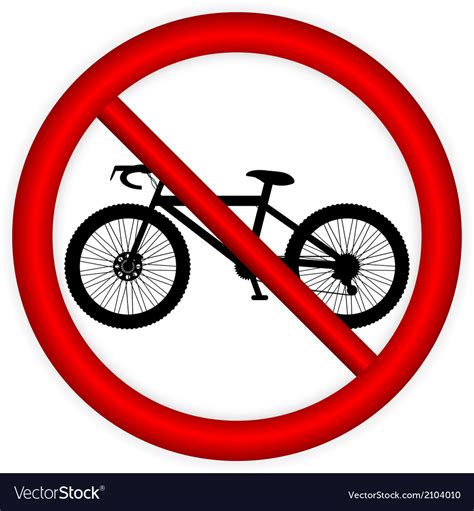 No Bike Sign Royalty Free Vector Image Vectorstock