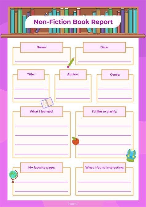 Non Fiction Book Report Template For Teachers Perfect For Grades 4th