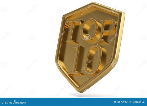 Top 10 Award Isolated On White Background 3d Illustration Stock